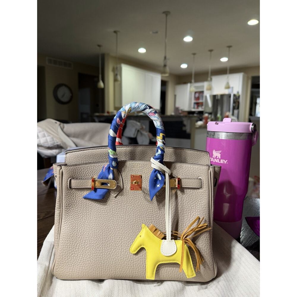 🌸 RARE BNIB HERMÈS Birkin 25 Gris Tourterelle Togo • U Stamp 2022 • Full Set 🌸 - Picture 2 of 16